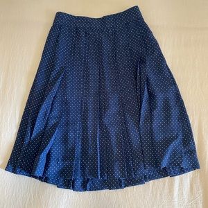 J Crew high waist pleated polka dot skirt